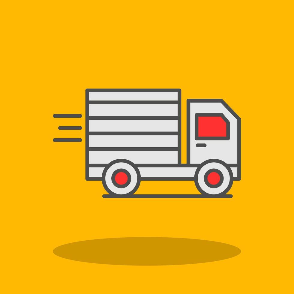 Cargo Truck Filled Shadow Icon vector