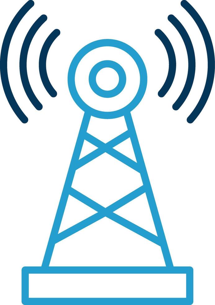 Telecommunications Line Blue Two Color Icon vector