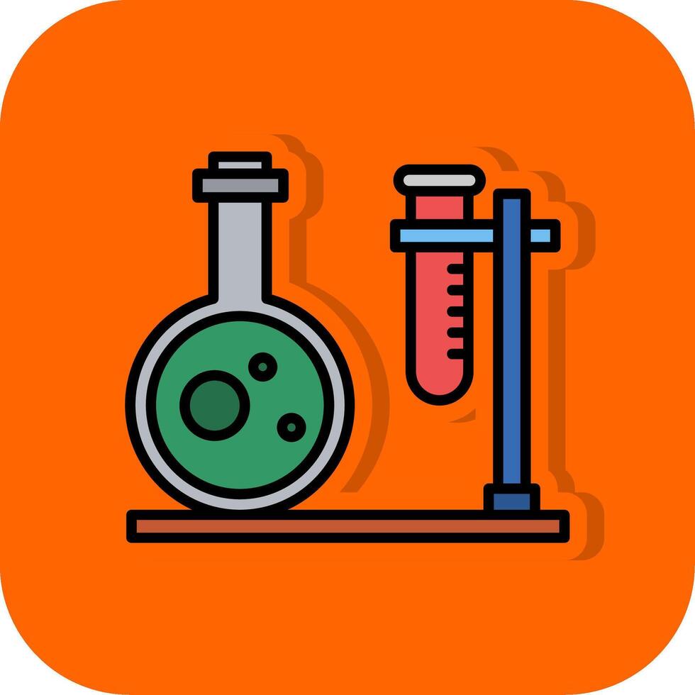 laboratorio lleno naranja antecedentes icono vector