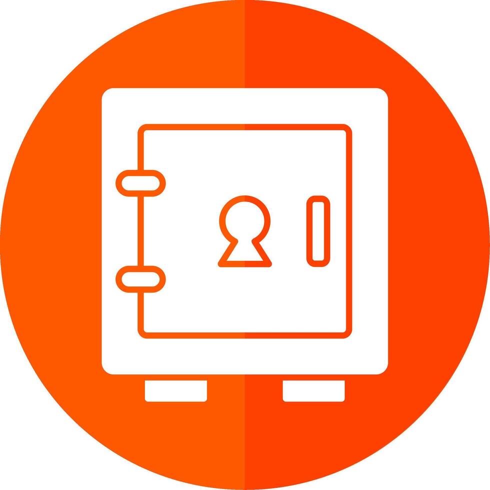 Locker Glyph Red Circle Icon vector
