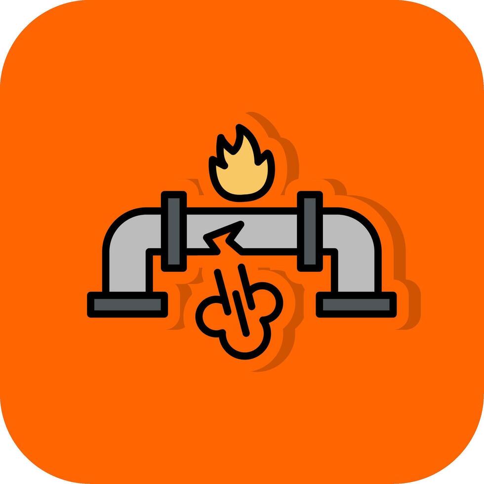 gas fuga lleno naranja antecedentes icono vector