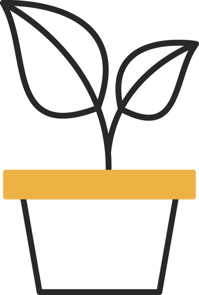 Plant Skined Filled Icon vector