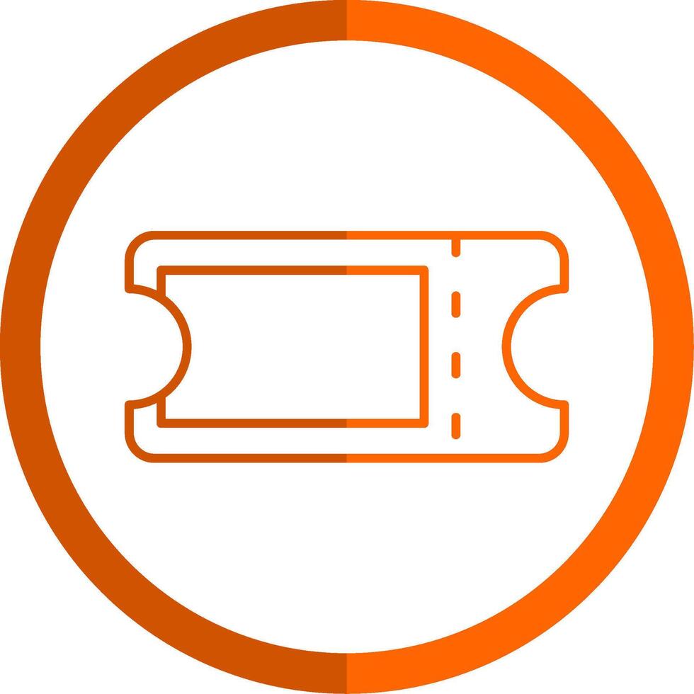 Ticket Line Orange Circle Icon vector