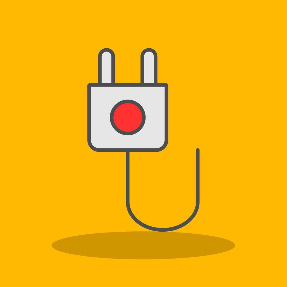 Wall Plug Filled Shadow Icon vector
