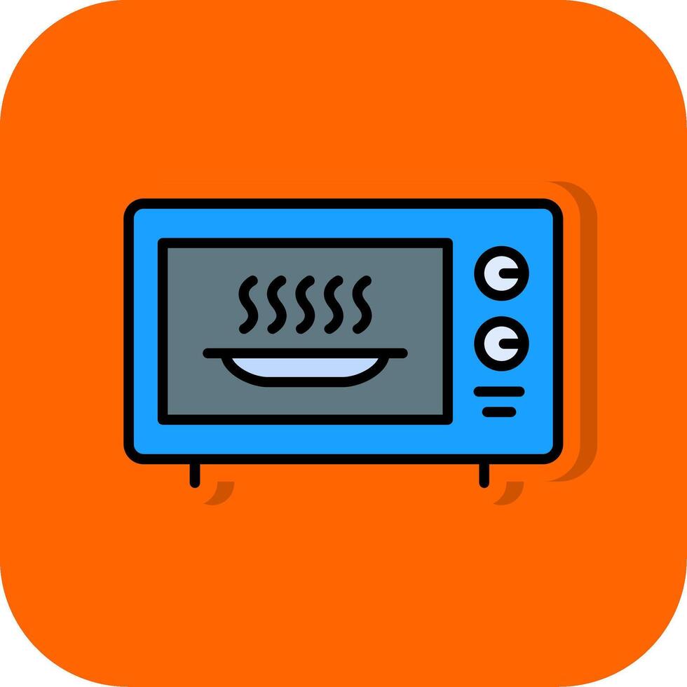 Microwave Filled Orange background Icon vector