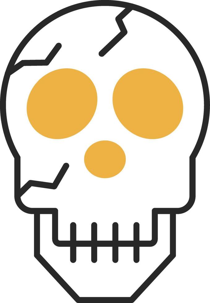 Skull Skined Filled Icon vector