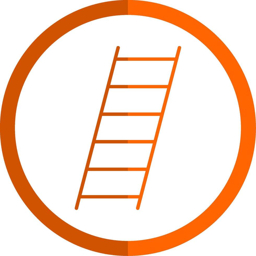 Ladder Line Orange Circle Icon vector