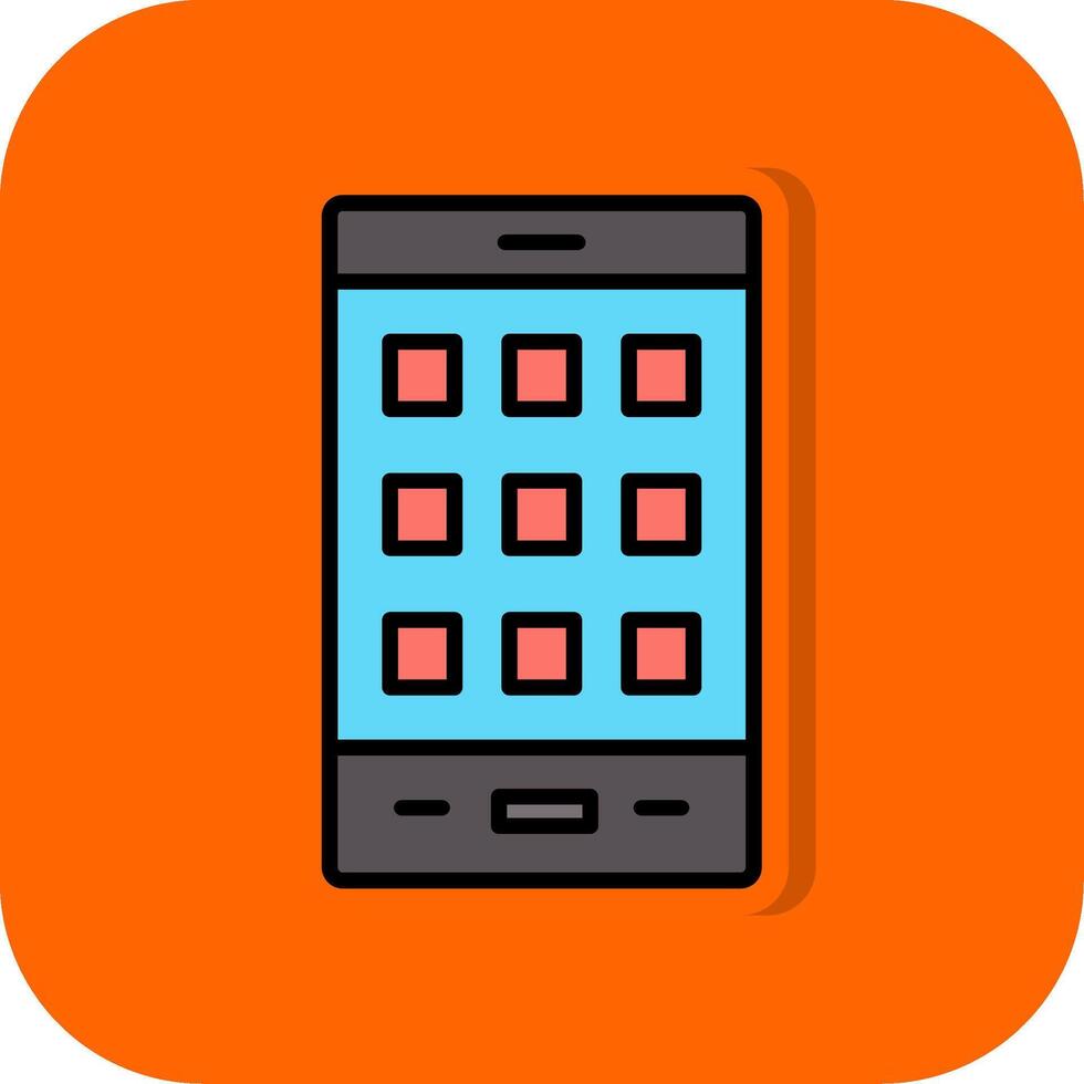 Mobile Phone Filled Orange background Icon vector