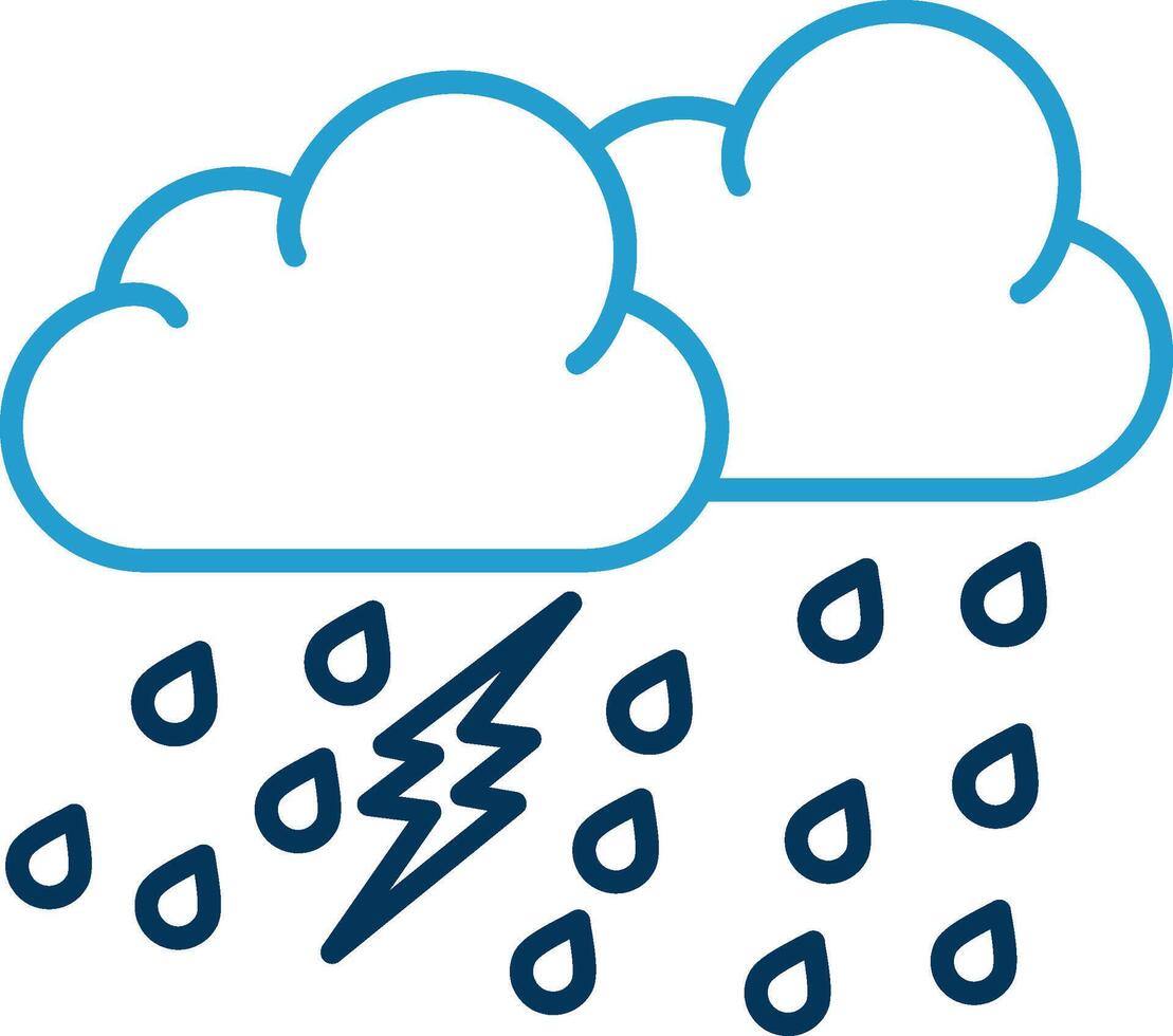 Extreme Weather Line Blue Two Color Icon vector