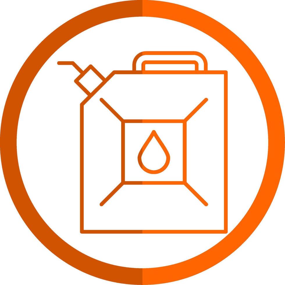 Gas Can Line Orange Circle Icon vector