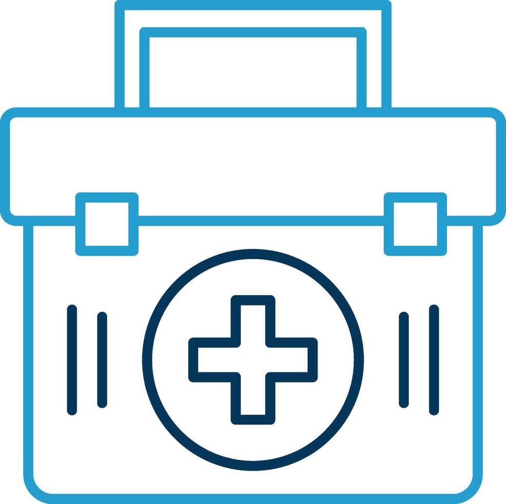 First Aid Kit Line Blue Two Color Icon vector