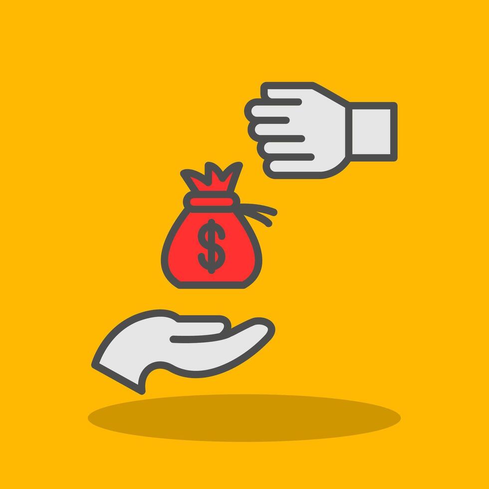 Bribery Filled Shadow Icon vector