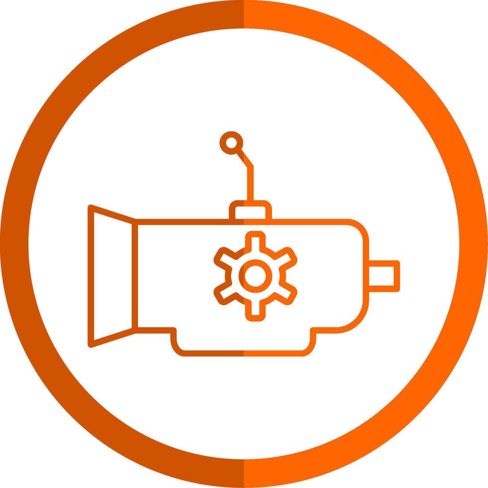 Gearbox Line Orange Circle Icon vector