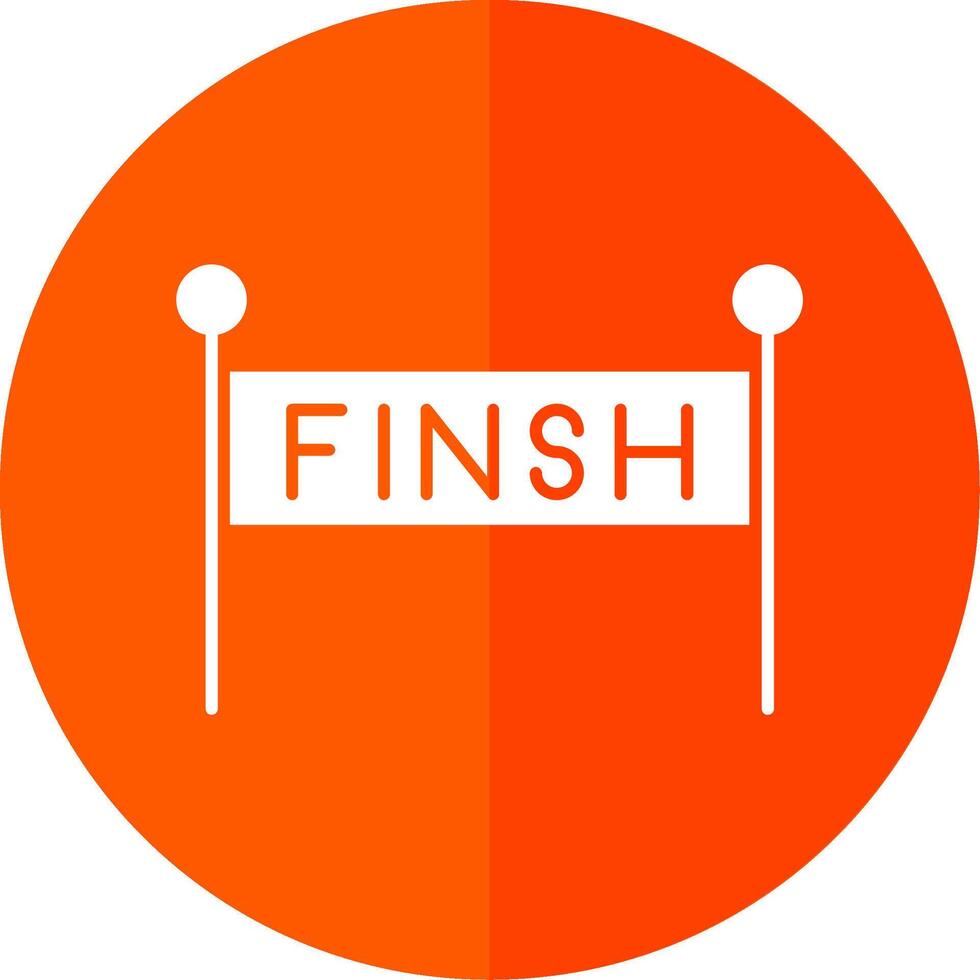 Finish Line Glyph Red Circle Icon vector