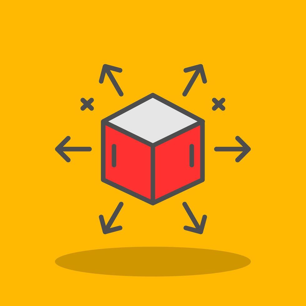 Distribution Filled Shadow Icon vector