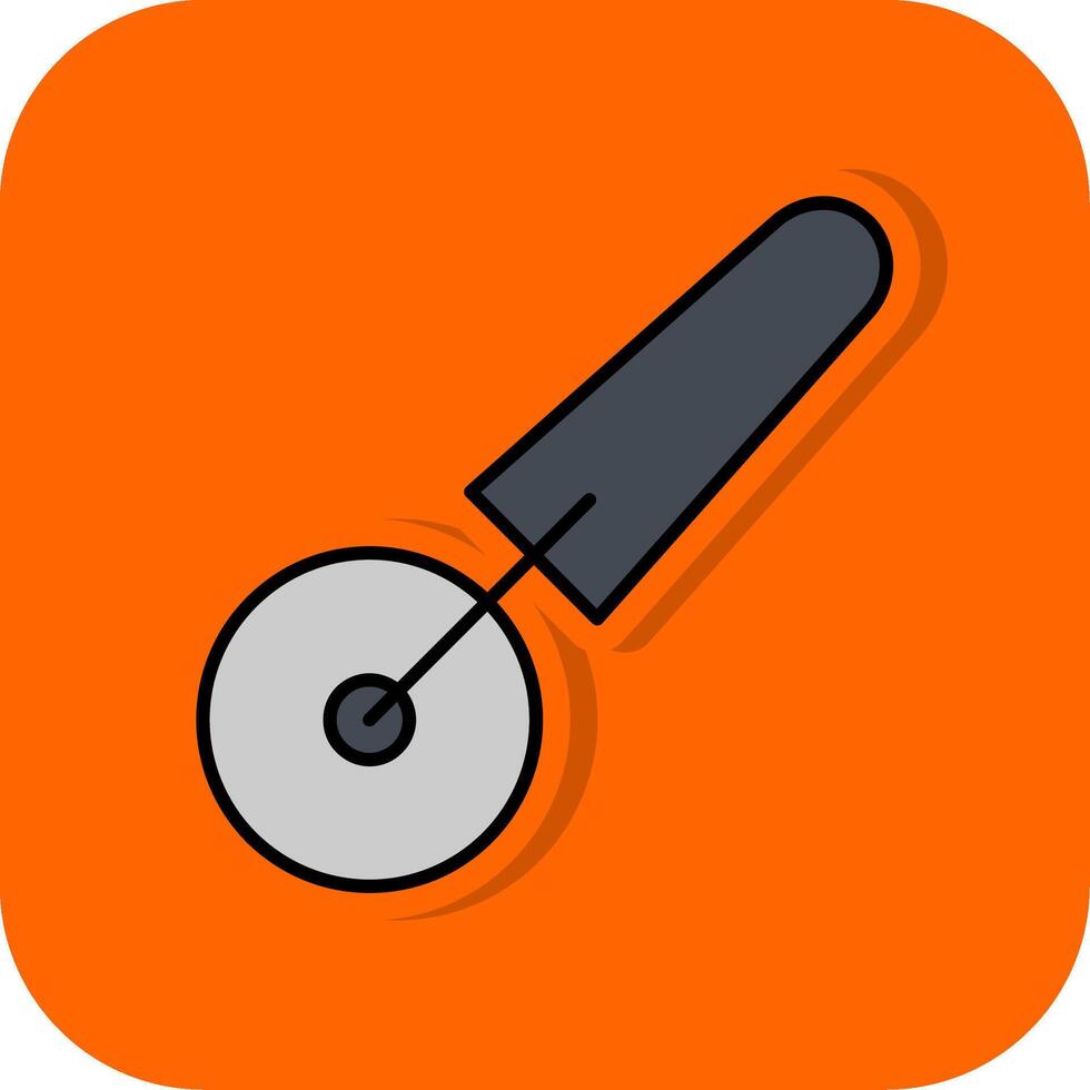 Pizza Cutter Filled Orange background Icon vector