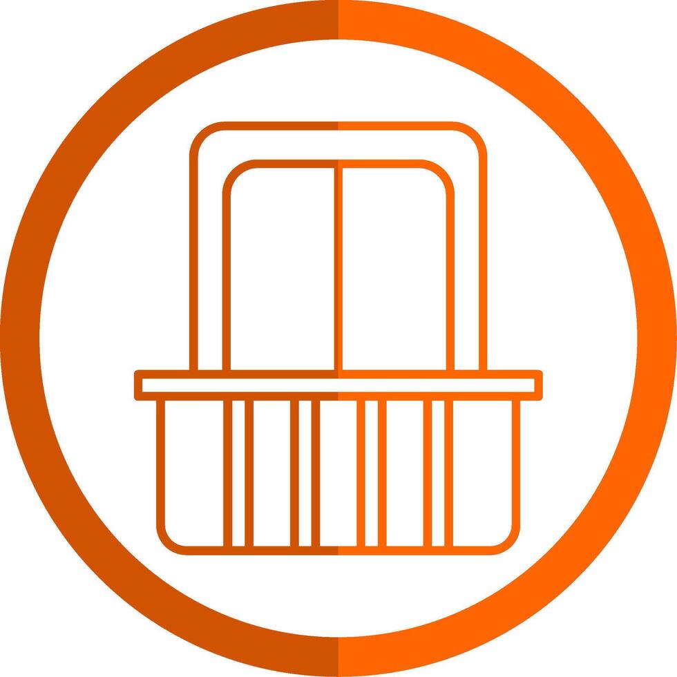 Balcony Line Orange Circle Icon vector