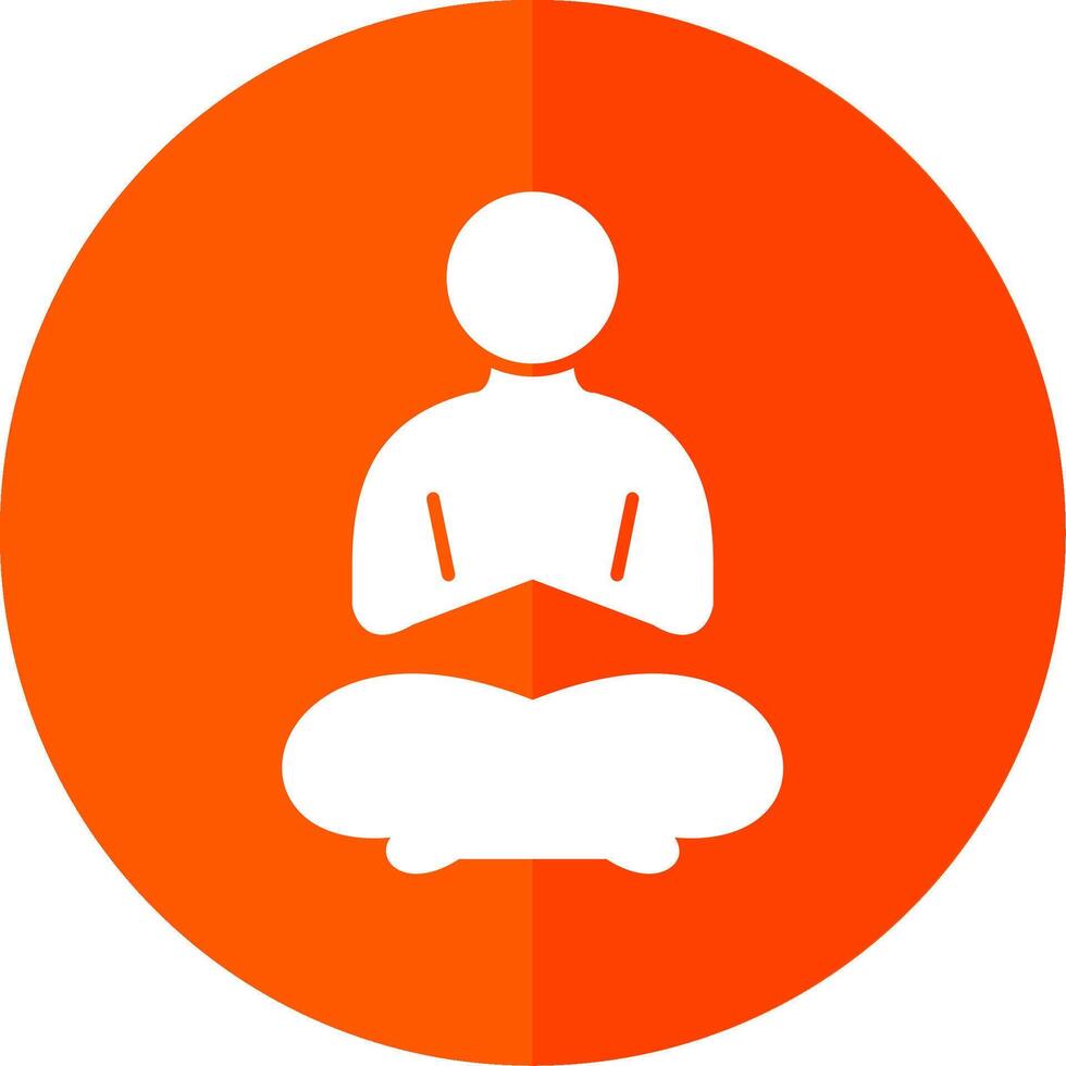 Yoga Glyph Red Circle Icon vector