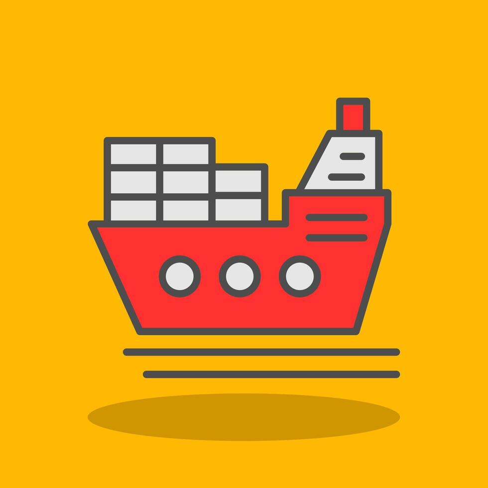 Ship Filled Shadow Icon vector