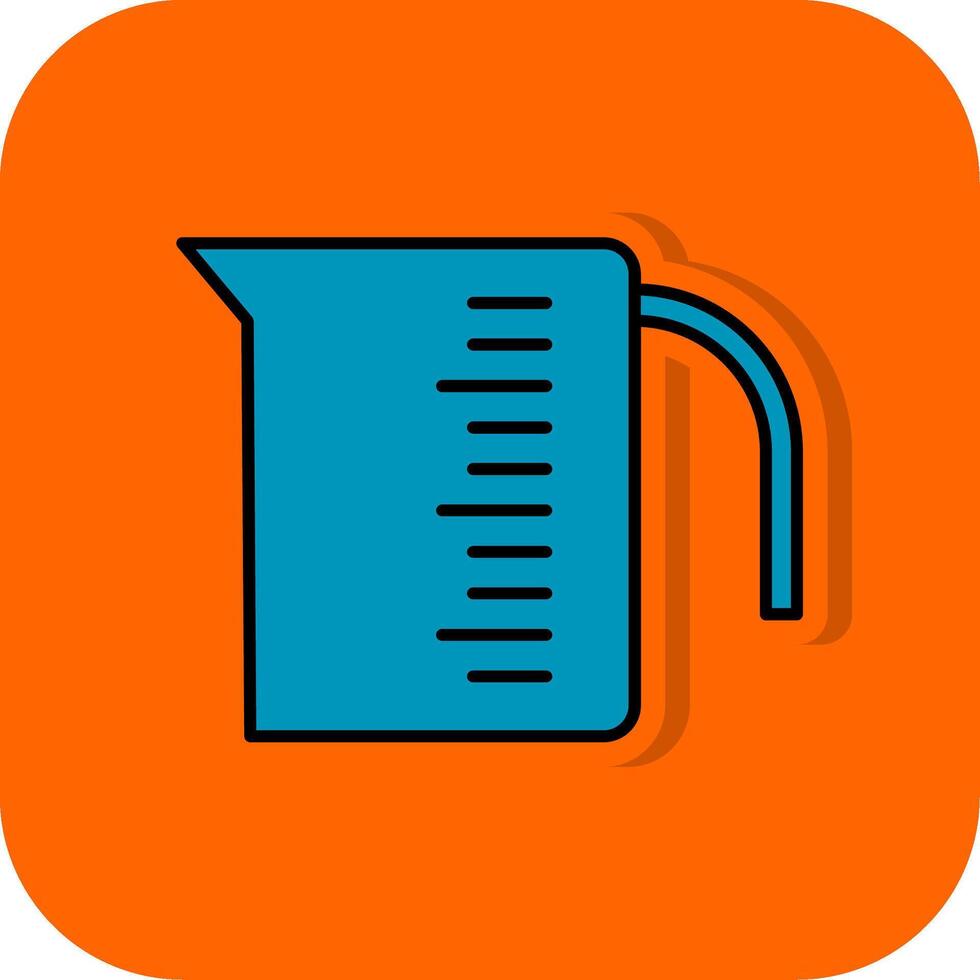 Measuring Cup Filled Orange background Icon vector