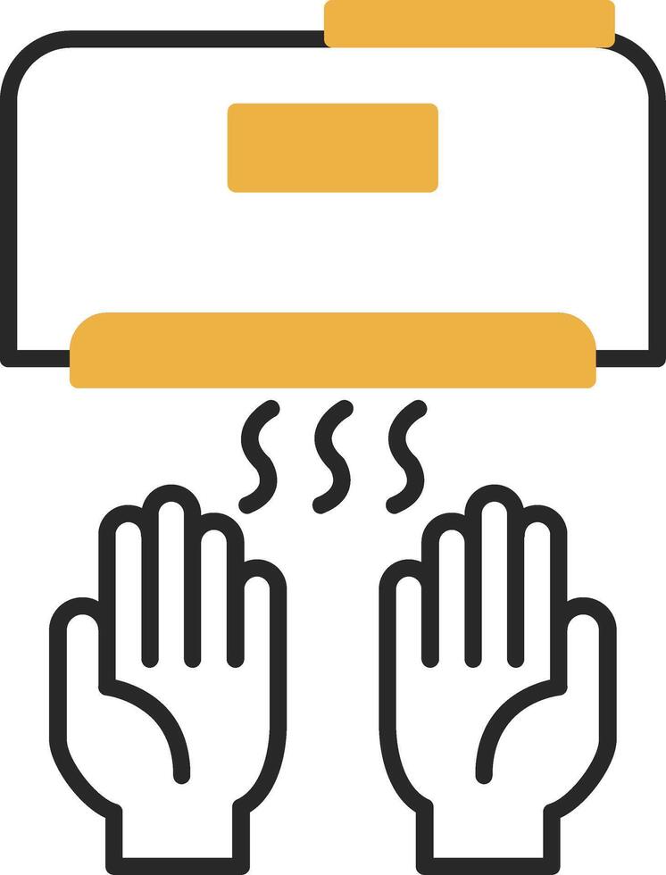 Hand Dryer Skined Filled Icon vector