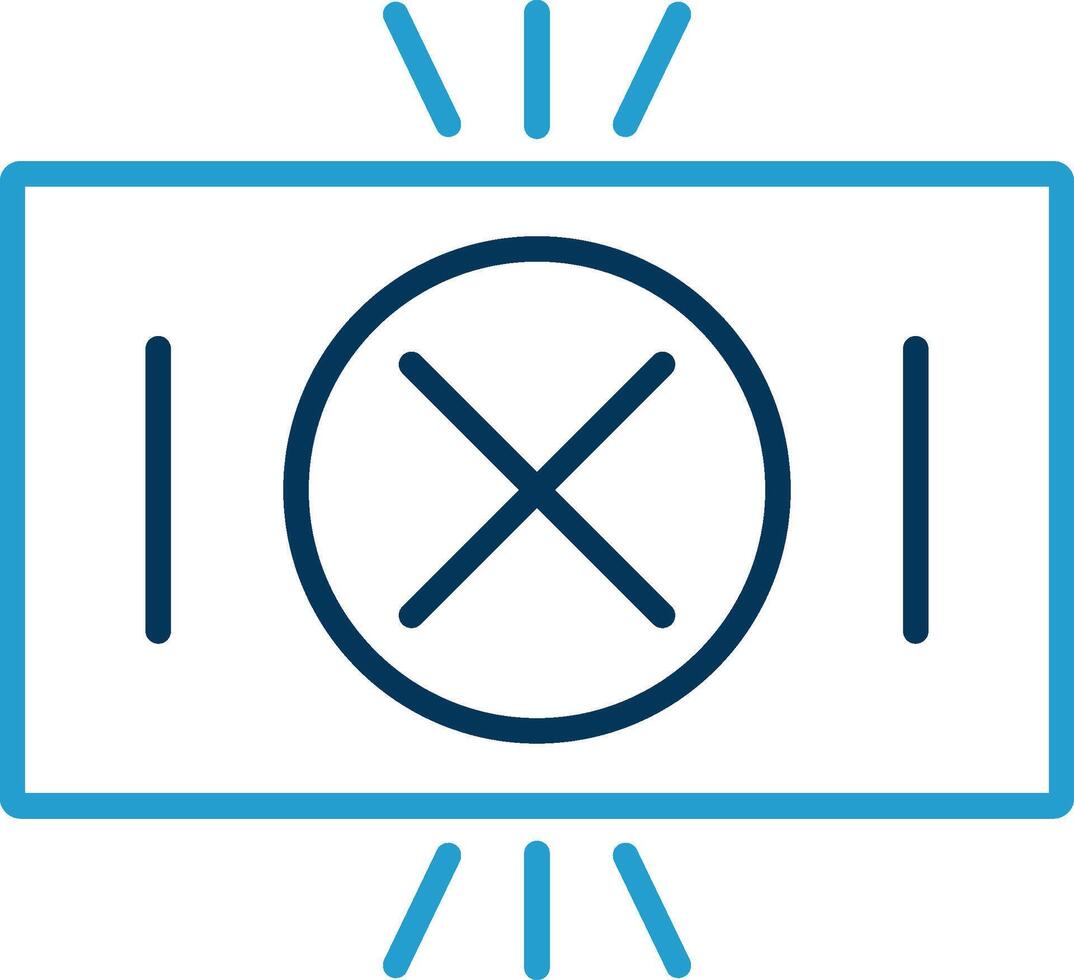 Red Card Line Blue Two Color Icon vector