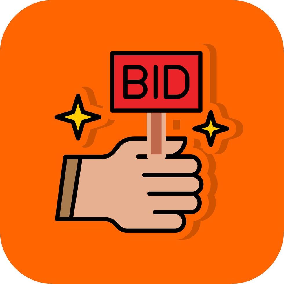 Bid Filled Orange background Icon vector