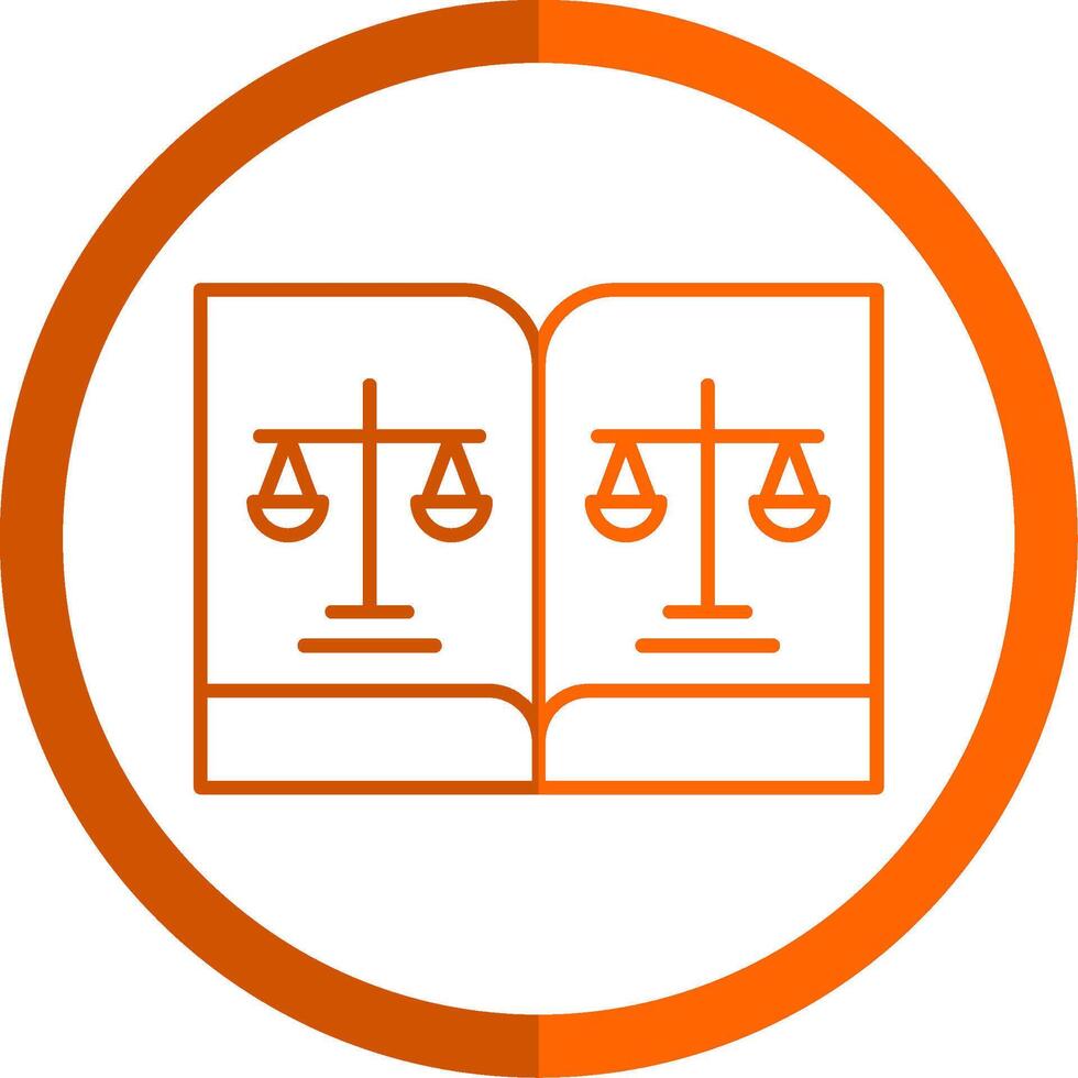 Rules Line Orange Circle Icon vector