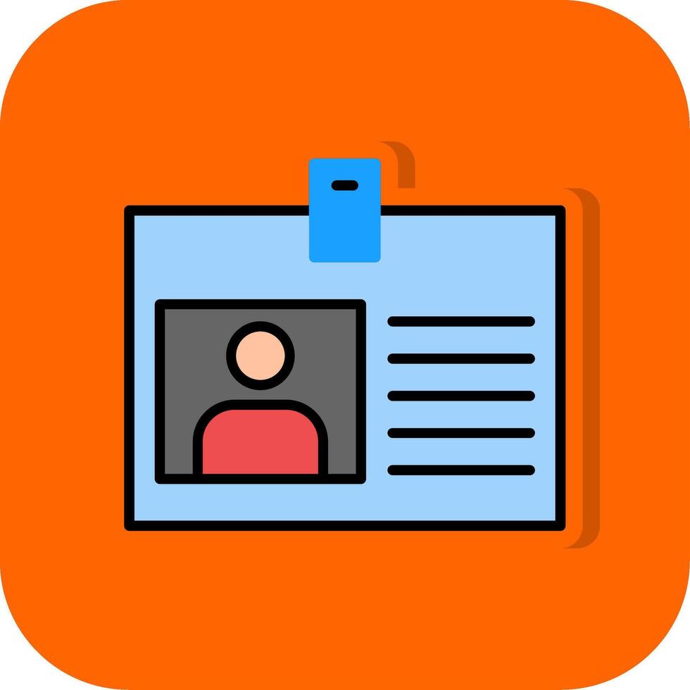 Id Card Filled Orange background Icon vector