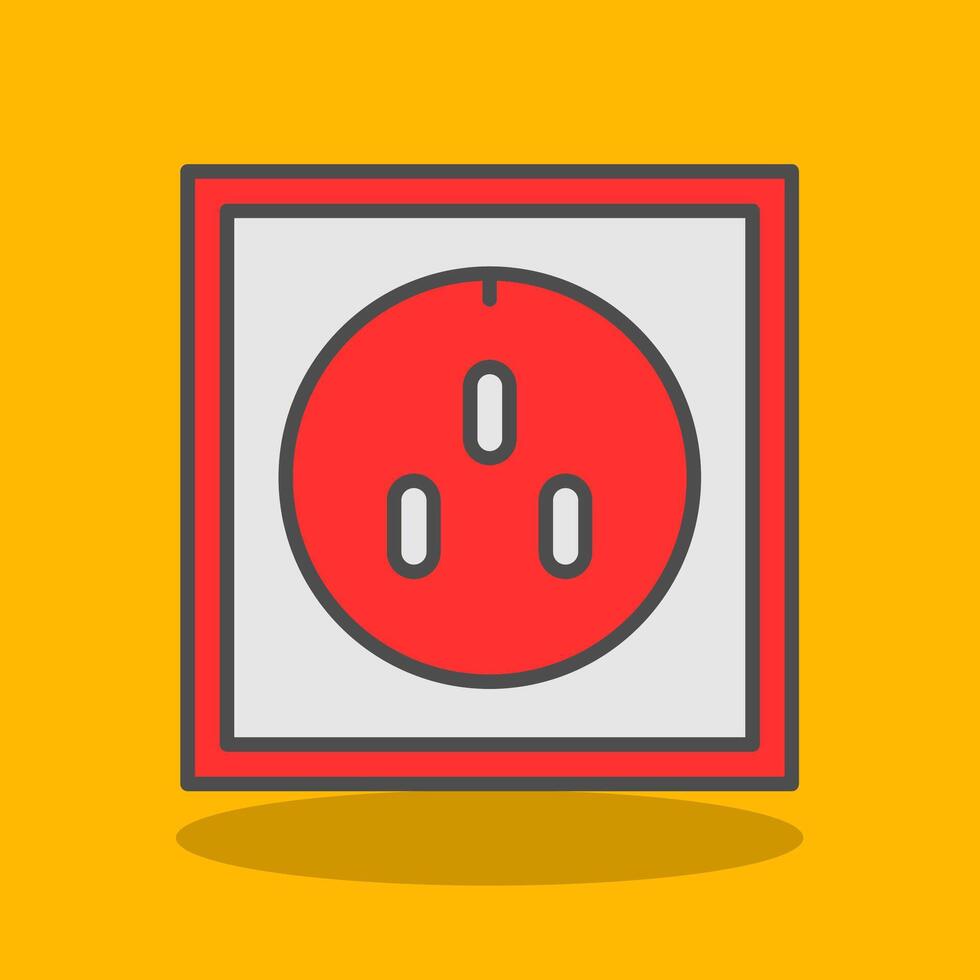 Socket Filled Shadow Icon vector