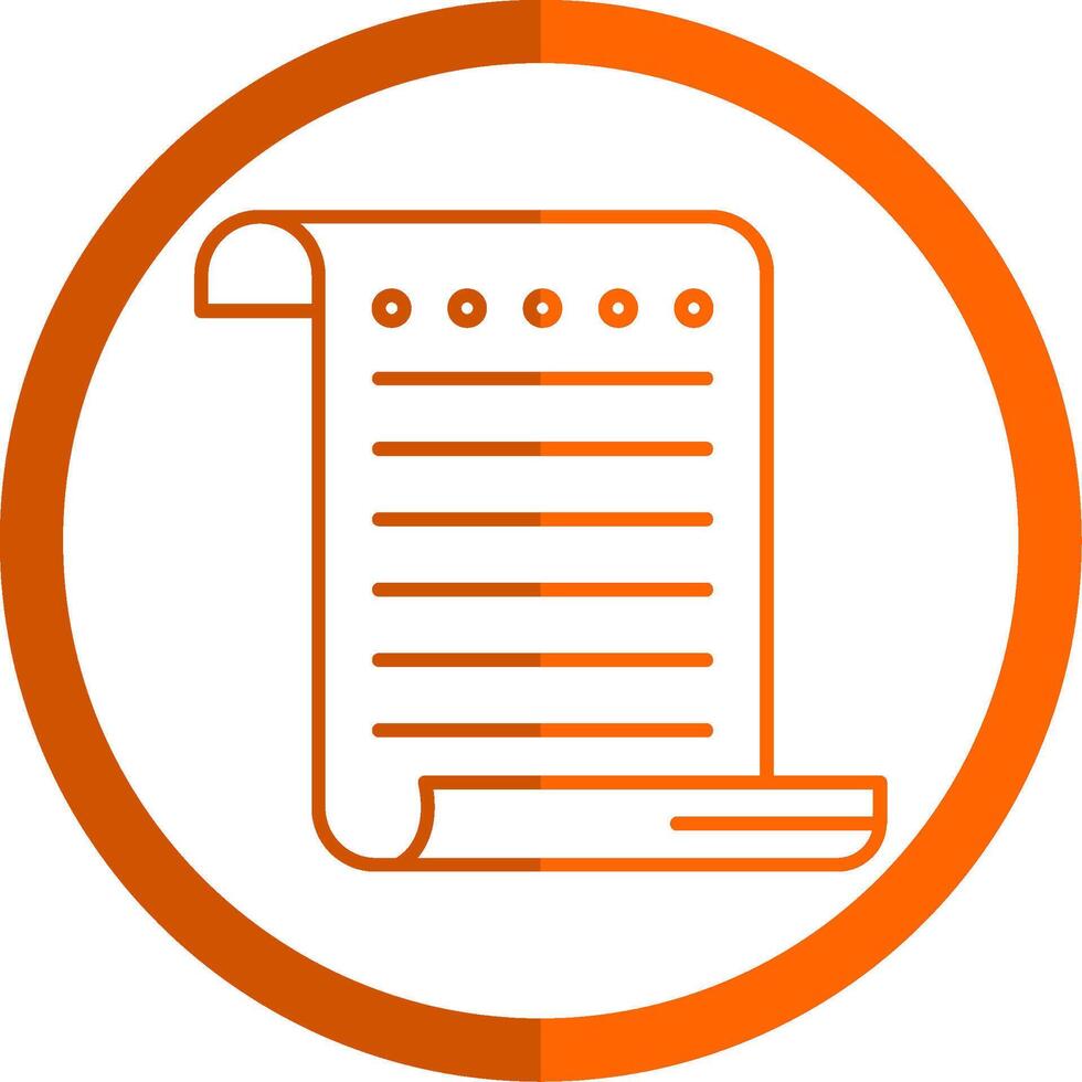 Papyrus Line Orange Circle Icon vector