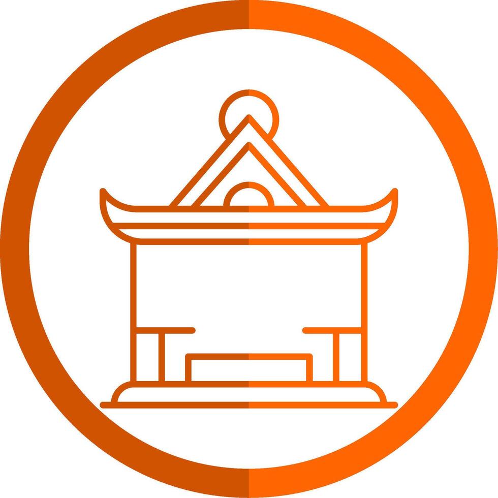 Pavilion Line Orange Circle Icon vector