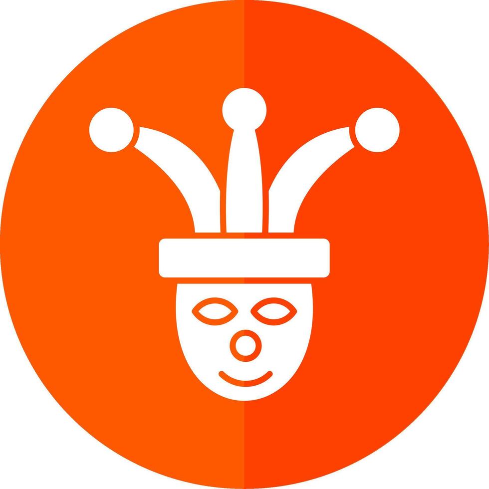 Jester Glyph Red Circle Icon vector