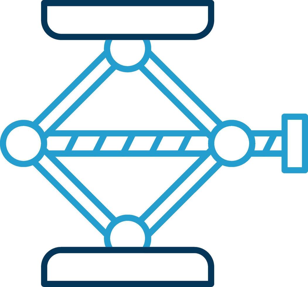 Screw Jack Line Blue Two Color Icon vector