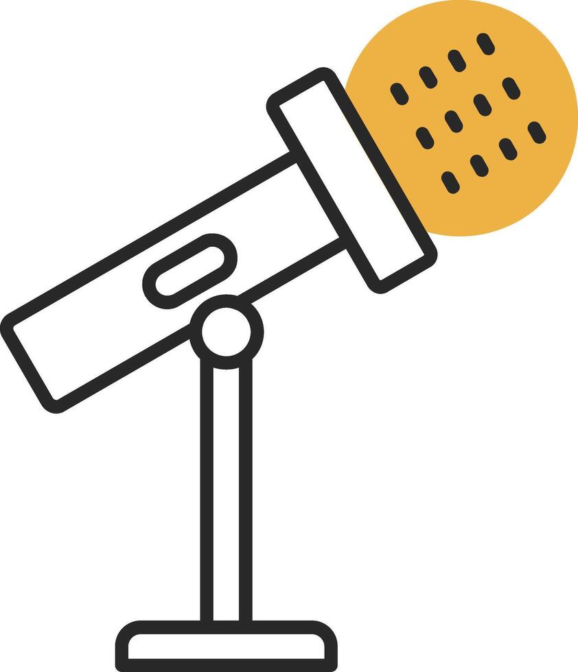 Stand Mic Skined Filled Icon vector