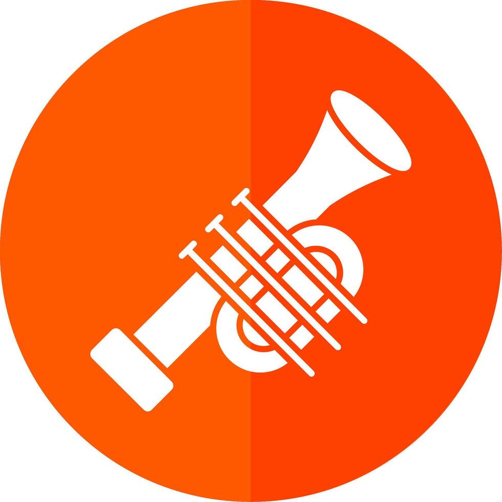 Trumpet Glyph Red Circle Icon vector