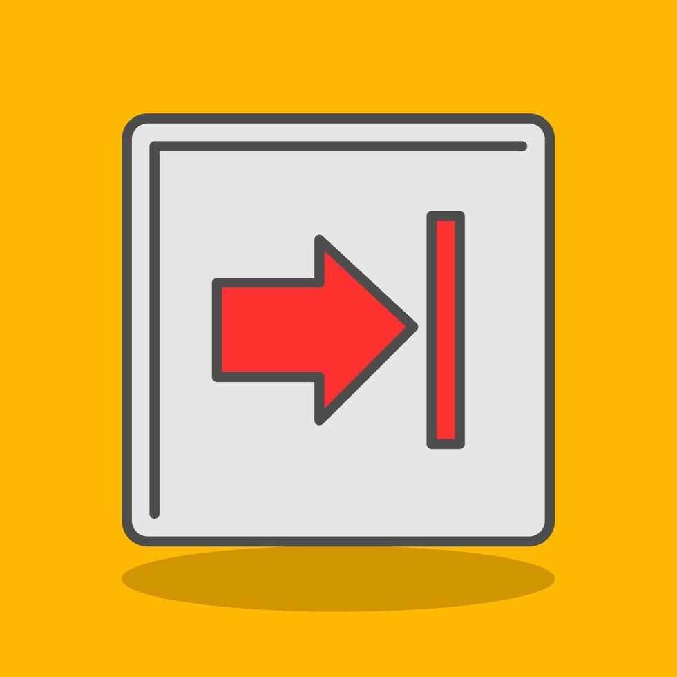 Right Arrow Filled Shadow Icon vector