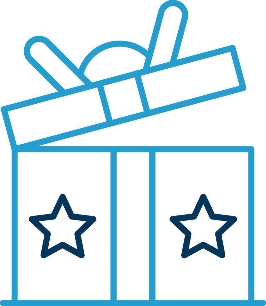 Gift Line Blue Two Color Icon vector