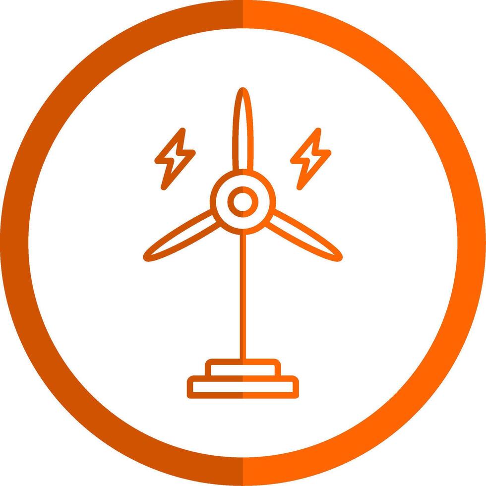 Eolic Turbine Line Orange Circle Icon vector