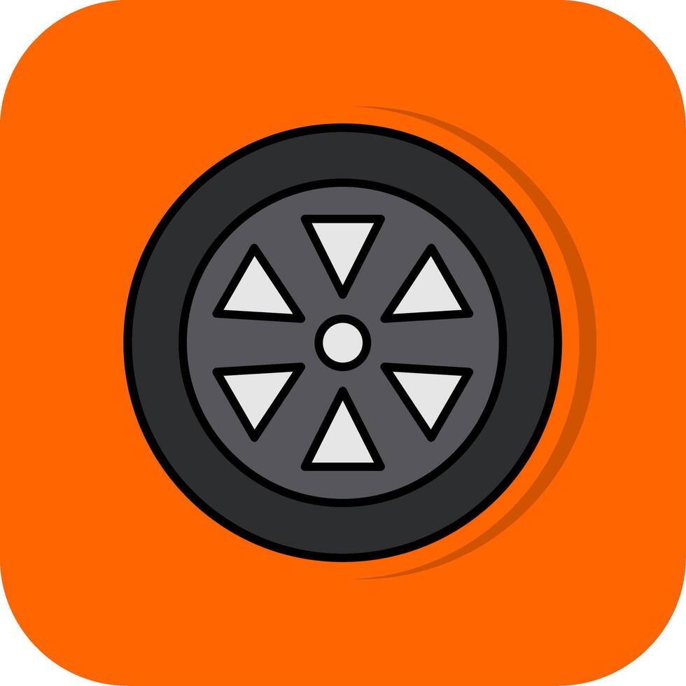 rueda lleno naranja antecedentes icono vector