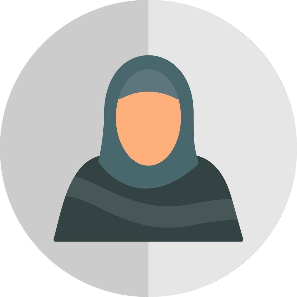 Moslem Woman Flat Scale Icon vector