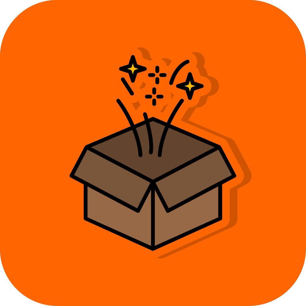 Box Filled Orange background Icon vector