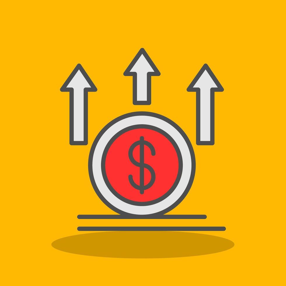 Profit Filled Shadow Icon vector