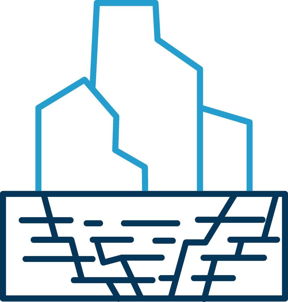 Iceberg Line Blue Two Color Icon vector