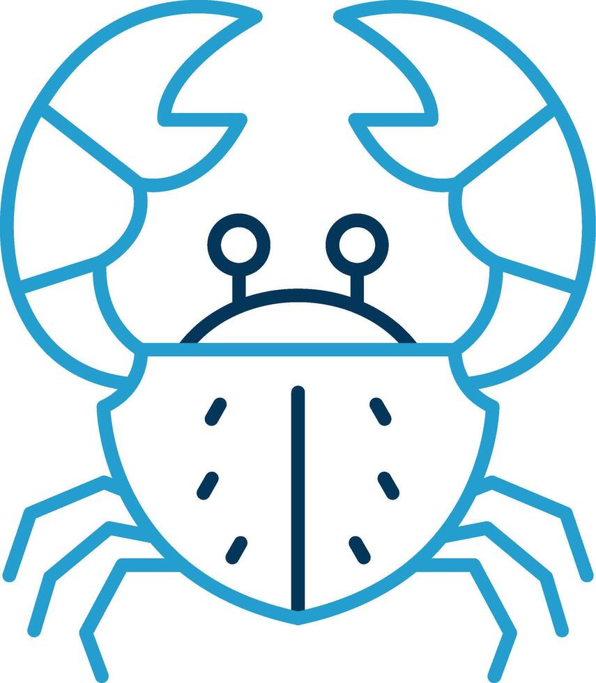 Crab Line Blue Two Color Icon vector