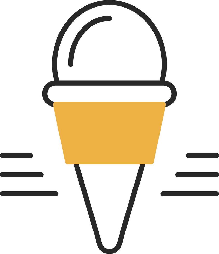 Ice Cream Skined Filled Icon vector