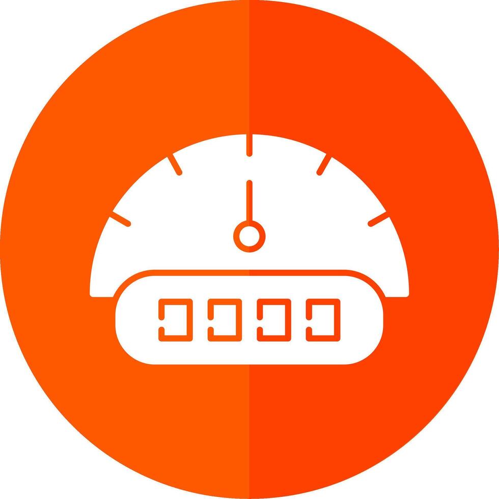 Tachometer Glyph Red Circle Icon vector