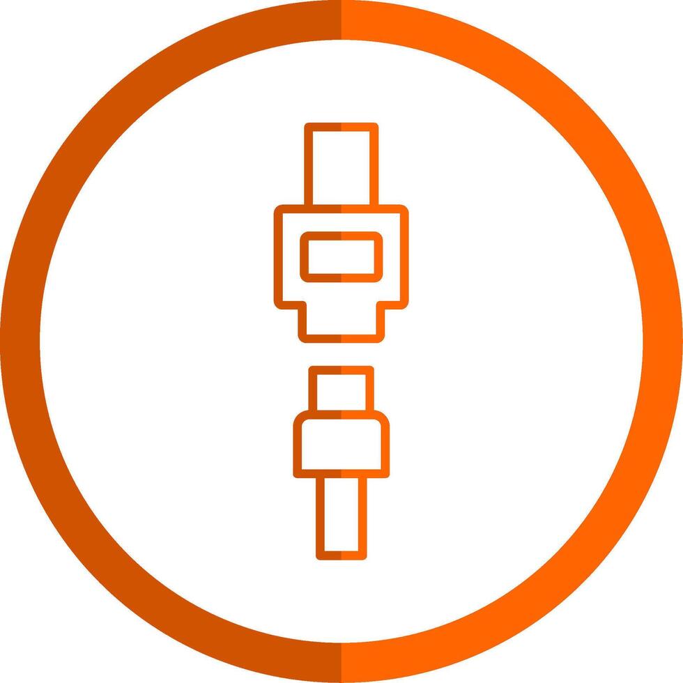 Seat Belt Line Orange Circle Icon vector