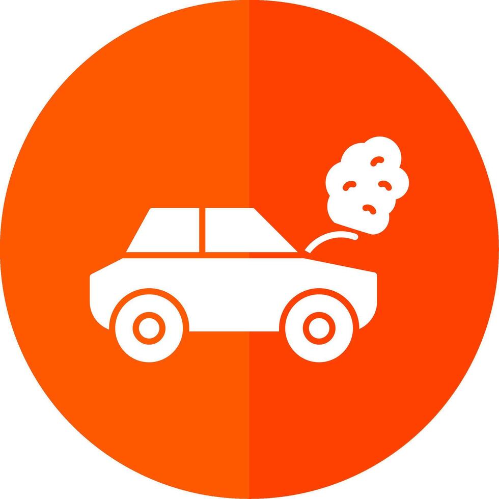 Broken Car Glyph Red Circle Icon vector