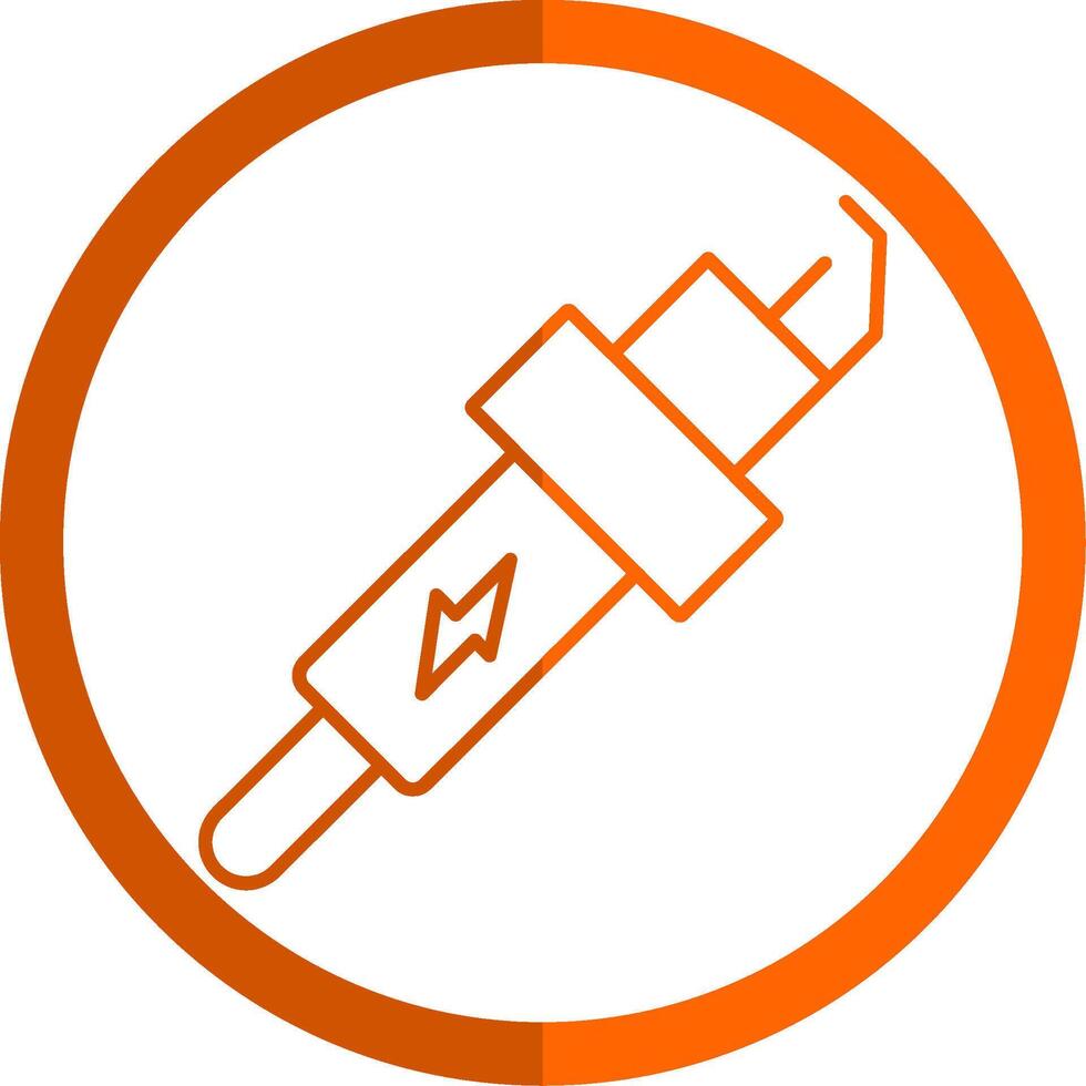 Spark Plug Line Orange Circle Icon vector